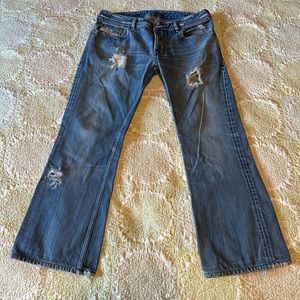 Well worn Diesel bootcut jeans size 33 waist, 28in inseam